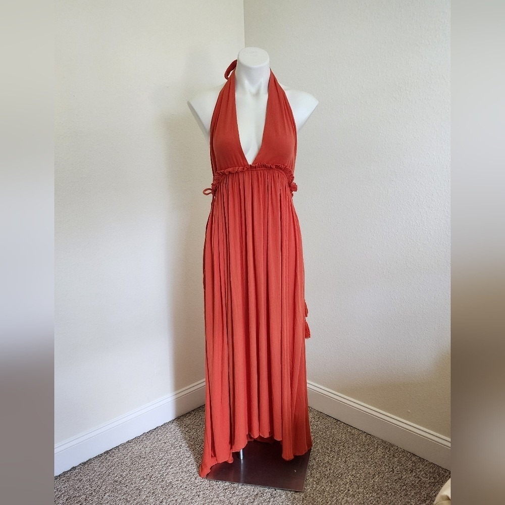 NWT forever 21 linen long dress ties on both sides for Adjustment size lg